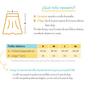 Falda elástica midi Vitral Naranja