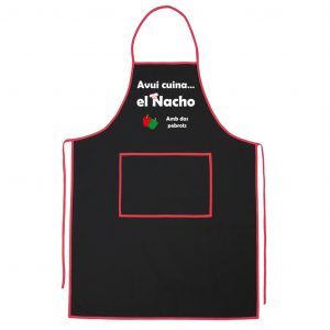 Delantal Personalizado Pebrots Nombre - Rojo