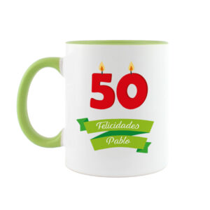 Taza Cumpleaños Velas + Nombre