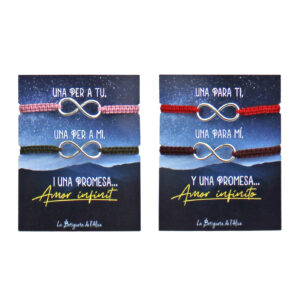 2 Pulseras infinito + tarjeta