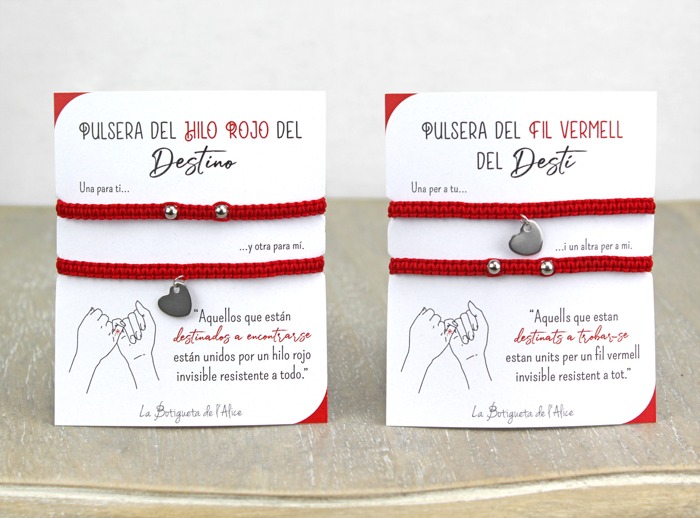 Pulseras Rojo del Destino + Personalizada | Regalo para Novios