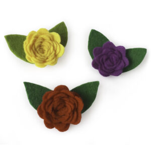 Broche Rosa de fieltro (3 colors)