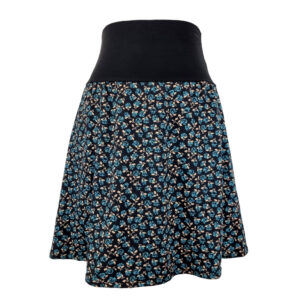 Falda elástica midi Rosas Azules