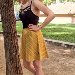 Falda elástica midi Mostaza Soles