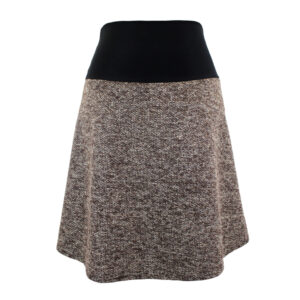 Falda elástica midi Marrón Jaspeada