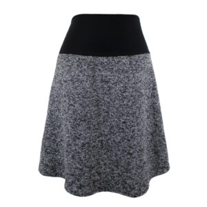 Falda elástica midi Negra Jaspeada