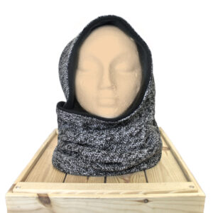 Cuello Doble Ancho Negro Jaspeado
