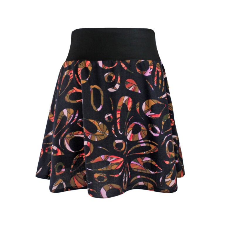 falda corta elastica elegante naranja