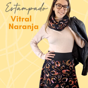 Falda elástica corta Vitral Naranja