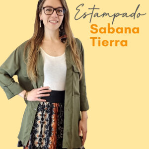 Falda elástica corta Sabana Tierra