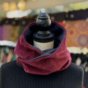 Cuello Doble Pana Granate